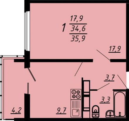 Планировка 1-комн.