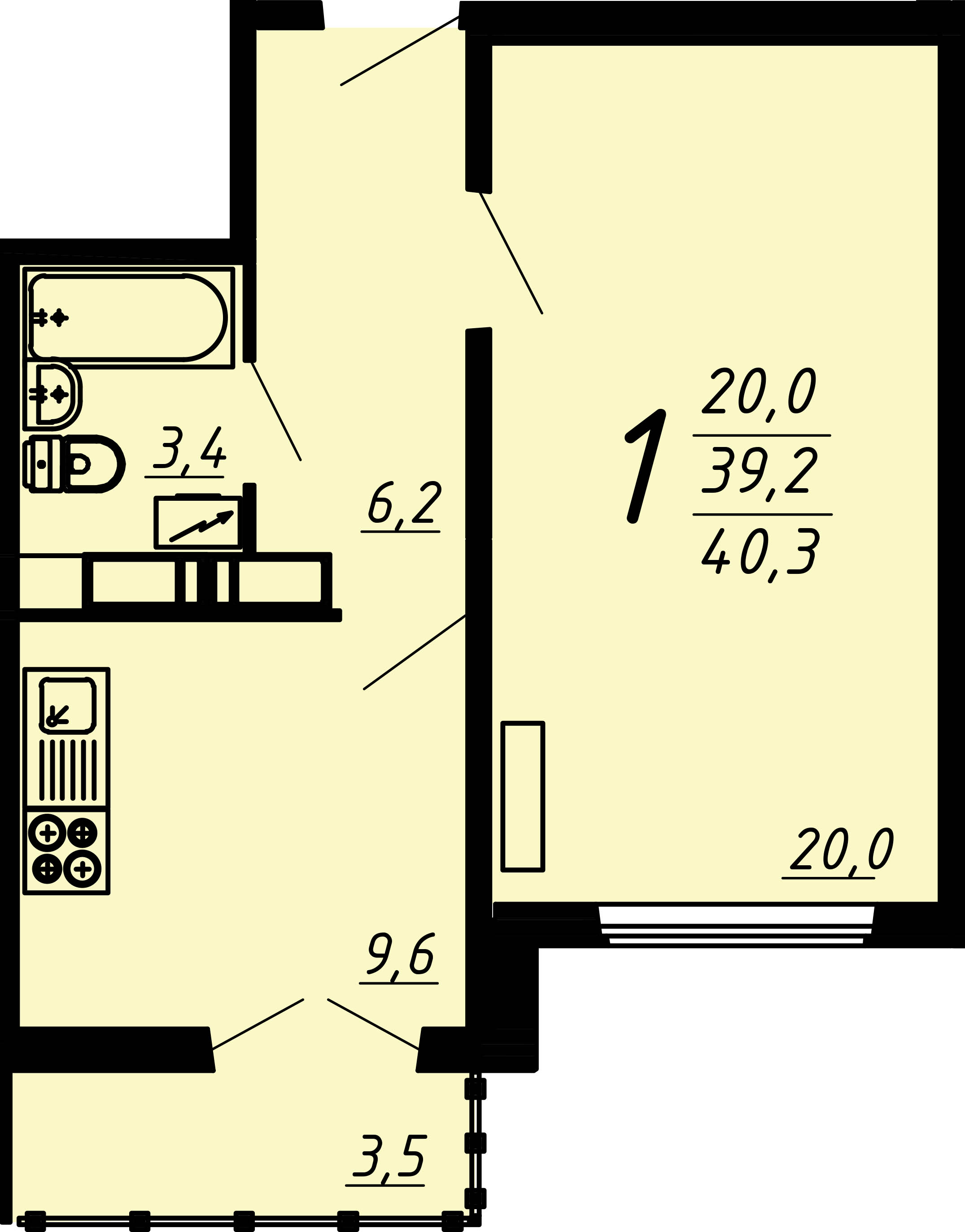 Планировка 1-комн.