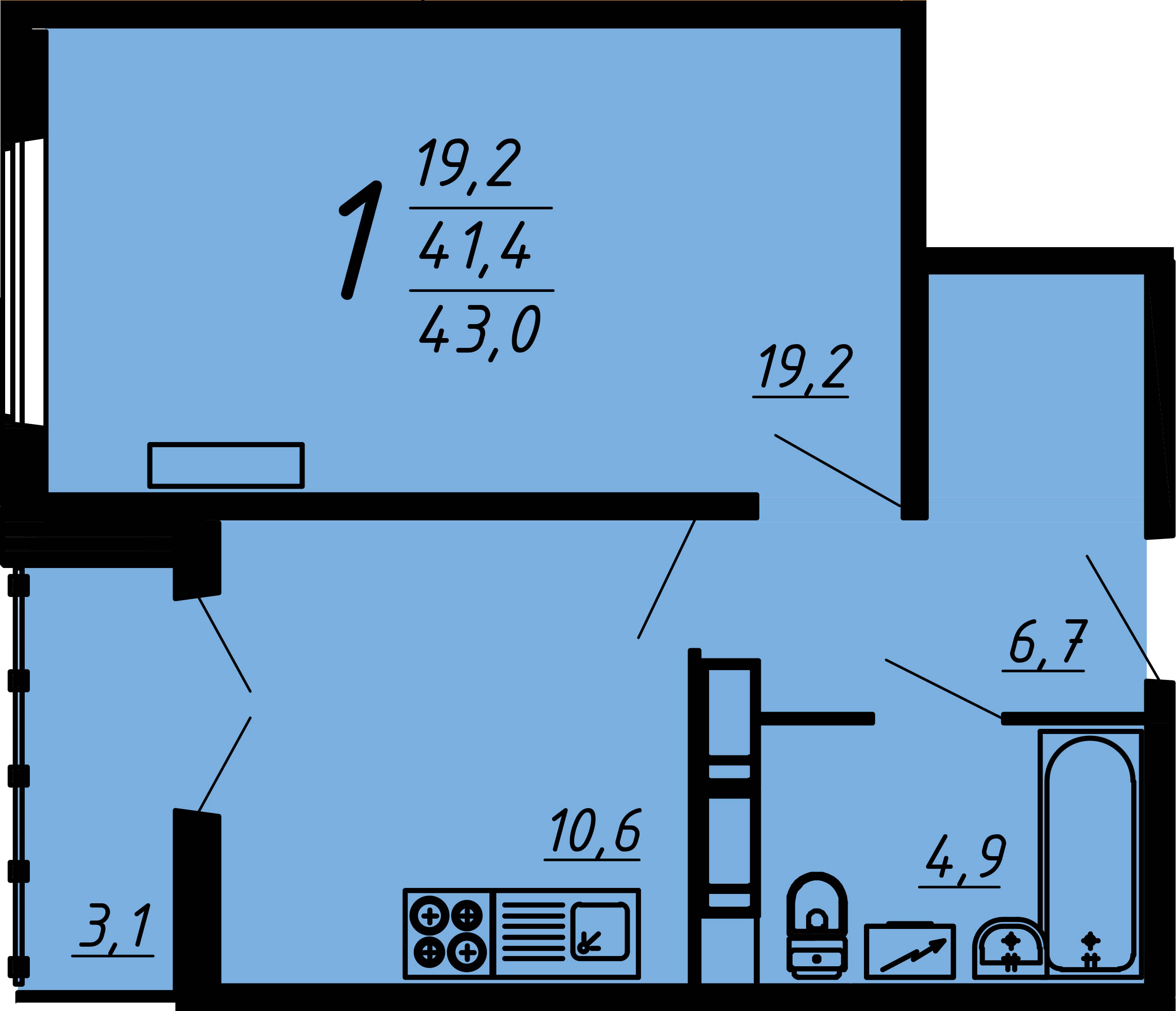 Планировка 1-комн.