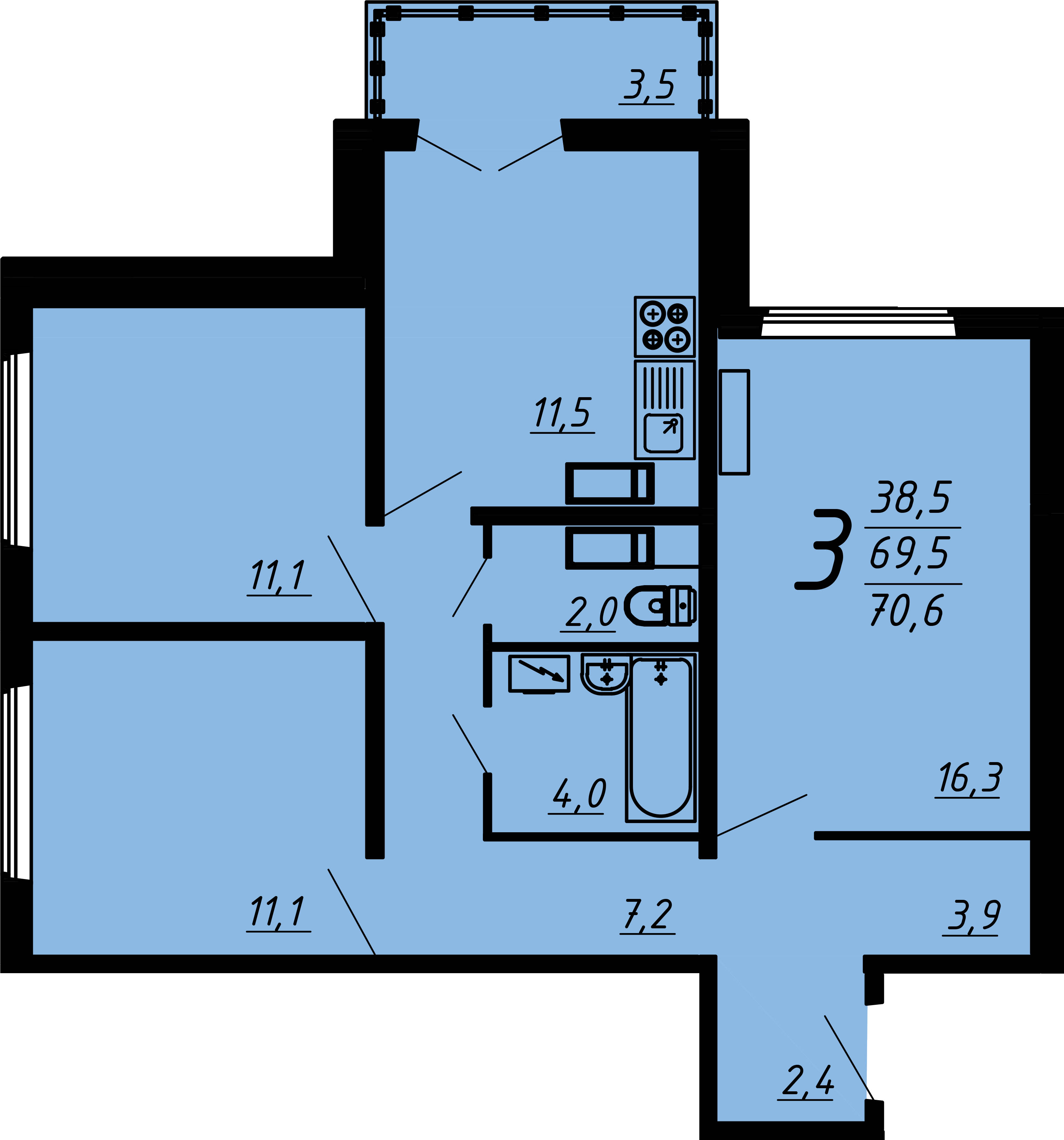 Планировка 3-комн.